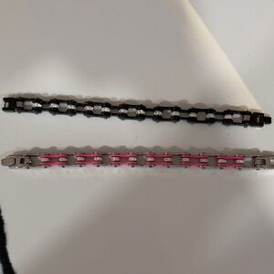 Black and Pink Chain Link Bracelets